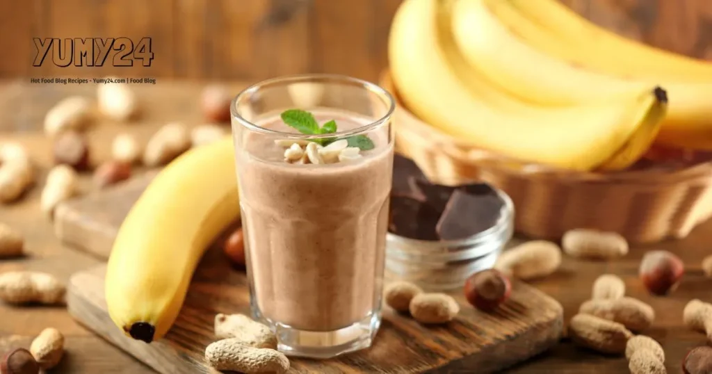 Vegan Chocolate Peanut Butter Banana Smoothie Snack