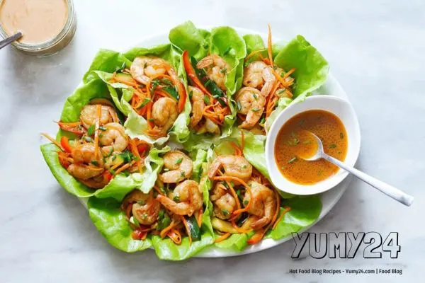 Basil Avocado Shrimp Salad Wraps Sweet Potato Chips Yumy24